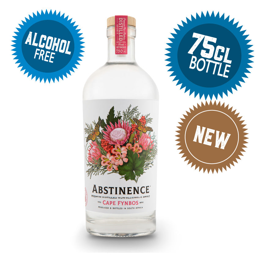 Abstinence Cape Fynbos, Premium Distilled Non-Alcoholic Spirit (75cl) from SA