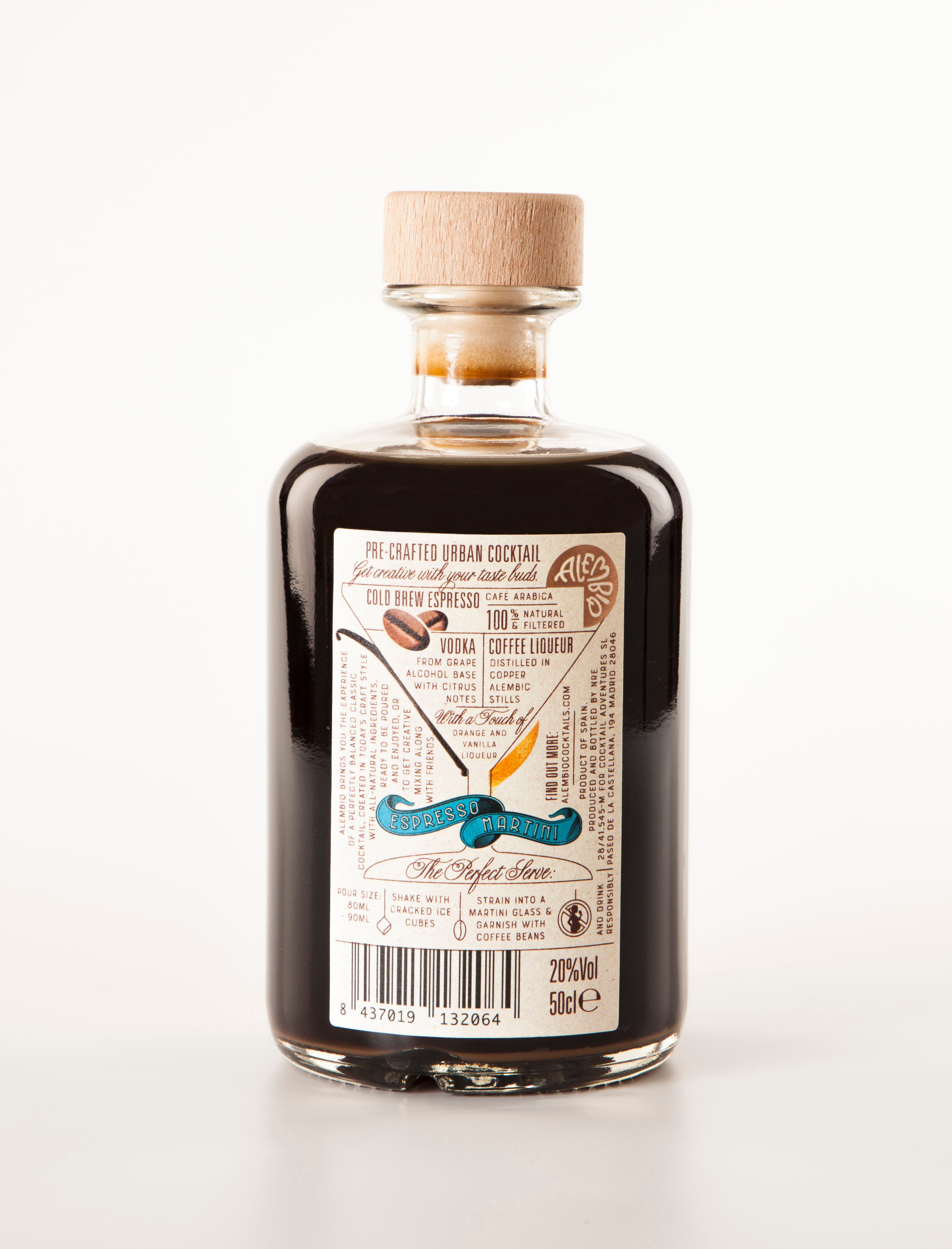 Alembiq Espresso Martini - pre-mixed urban craft cocktail - 50cl