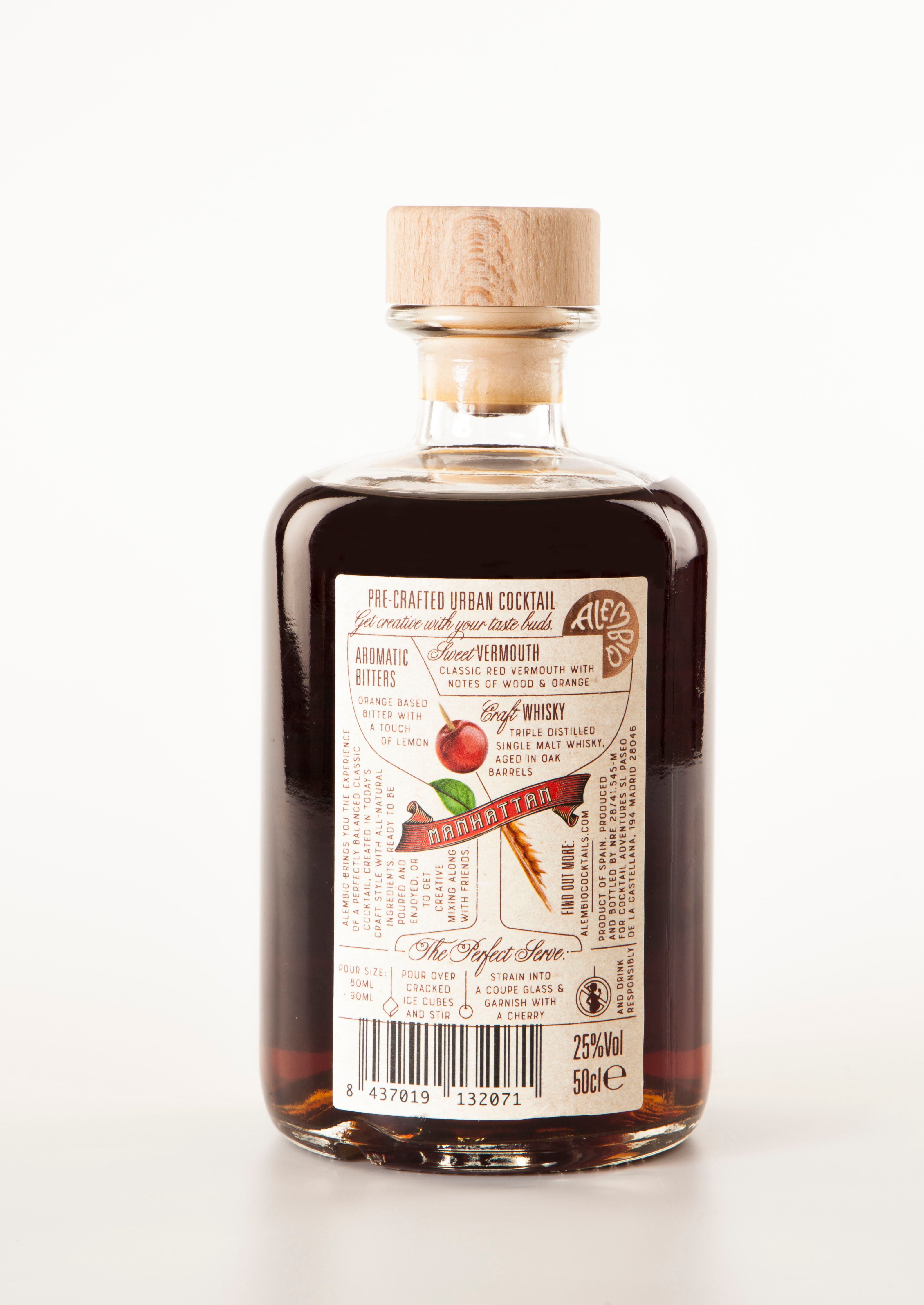 Alembiq Manhattan - pre-mixed urban craft cocktail - 50cl