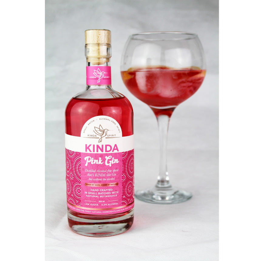 KINDA Pink Gin 50cl - Alcohol-free Gin - Ireland