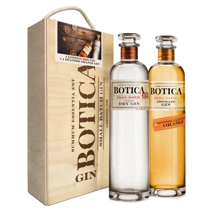 BOTICA Double Gift Box -  0.01 Spanish Valencian Orange Gin & 0.02 Strawberry & Raspberry Gin - 70cl - Only Here 4 by HG&S Ltd