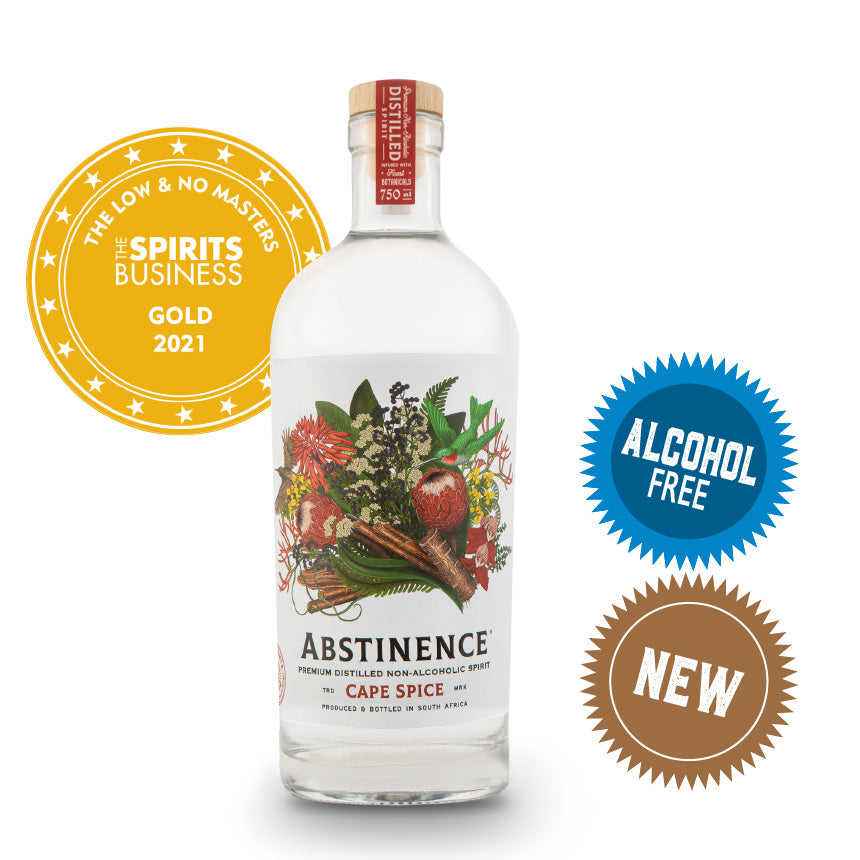 Abstinence Cape Spice, Premium Distilled Non-Alcoholic Spirit (75cl) from SA