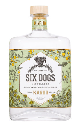 Six Dogs Karoo Gin (75cl) - South Africa - Only Here 4 by HG&S Ltd