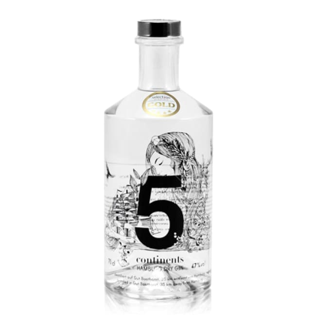PRICE CUT LAST FEW BOTTLES - 5 Continents - German Premium Gin - Only Here 4 by HG&S Ltd